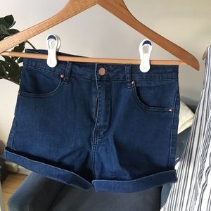 Denim high waisted shorts